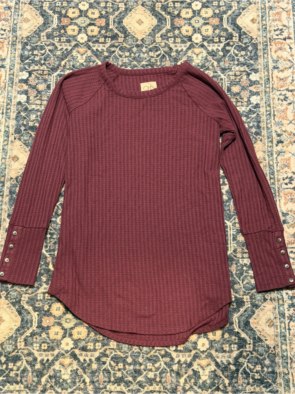 Chaser Ribbed Long-Sleeve Top - Wine